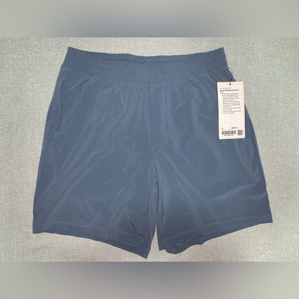 Lululemon NWT Pace Breaker Linerless Short 7" M Steel Blue